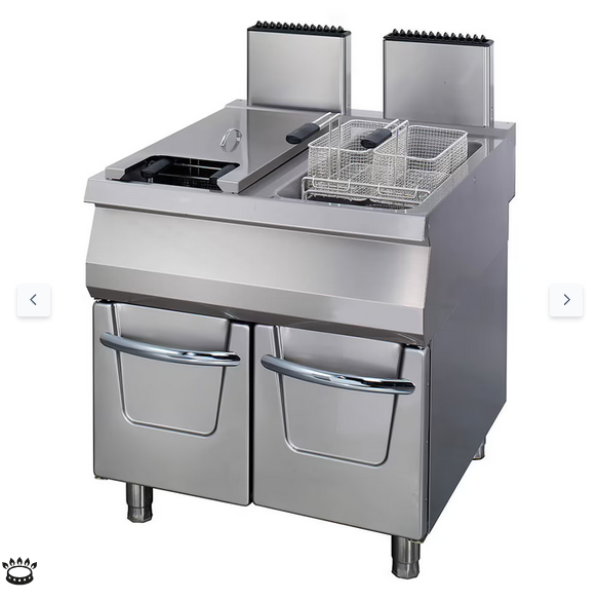  Φριτέζα Premium - 2 x 22L - αέριο - διπλή μονάδα - με βρύση αποστράγγισης - βάθος 90cm